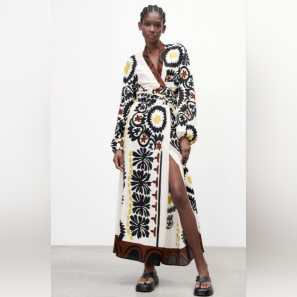 Zara Printed Wrap Dress